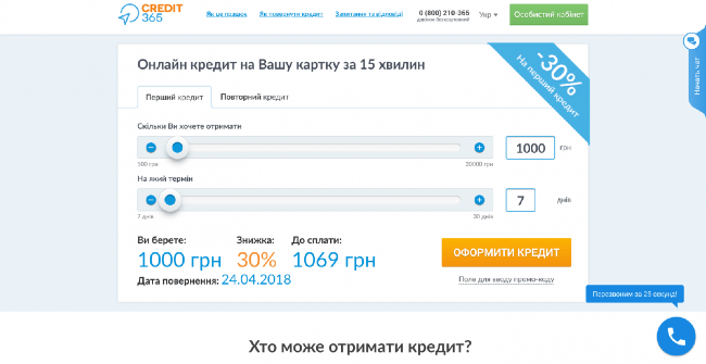 Credit 365 отзывы клиентов 